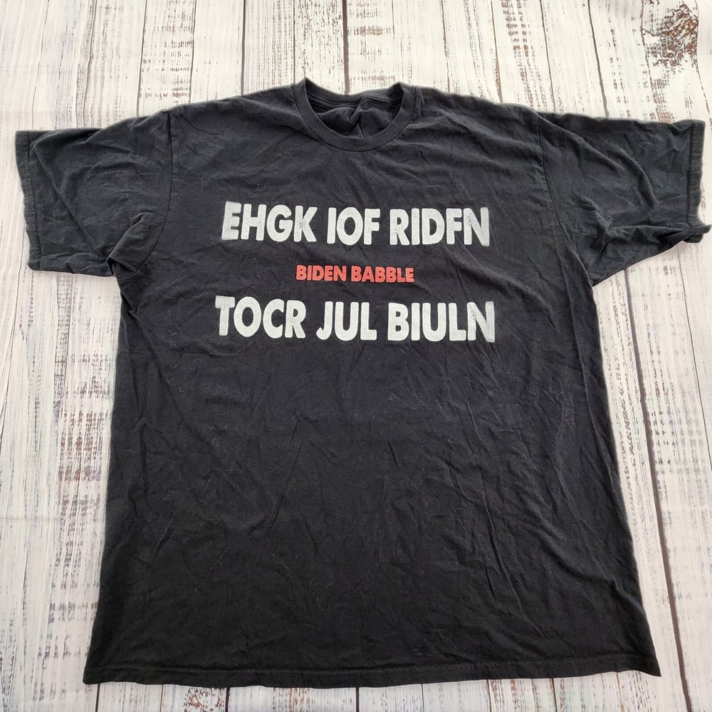 Joe Biden Babble Black Short Sleeve Cotton T-Shirt Men's 2XL